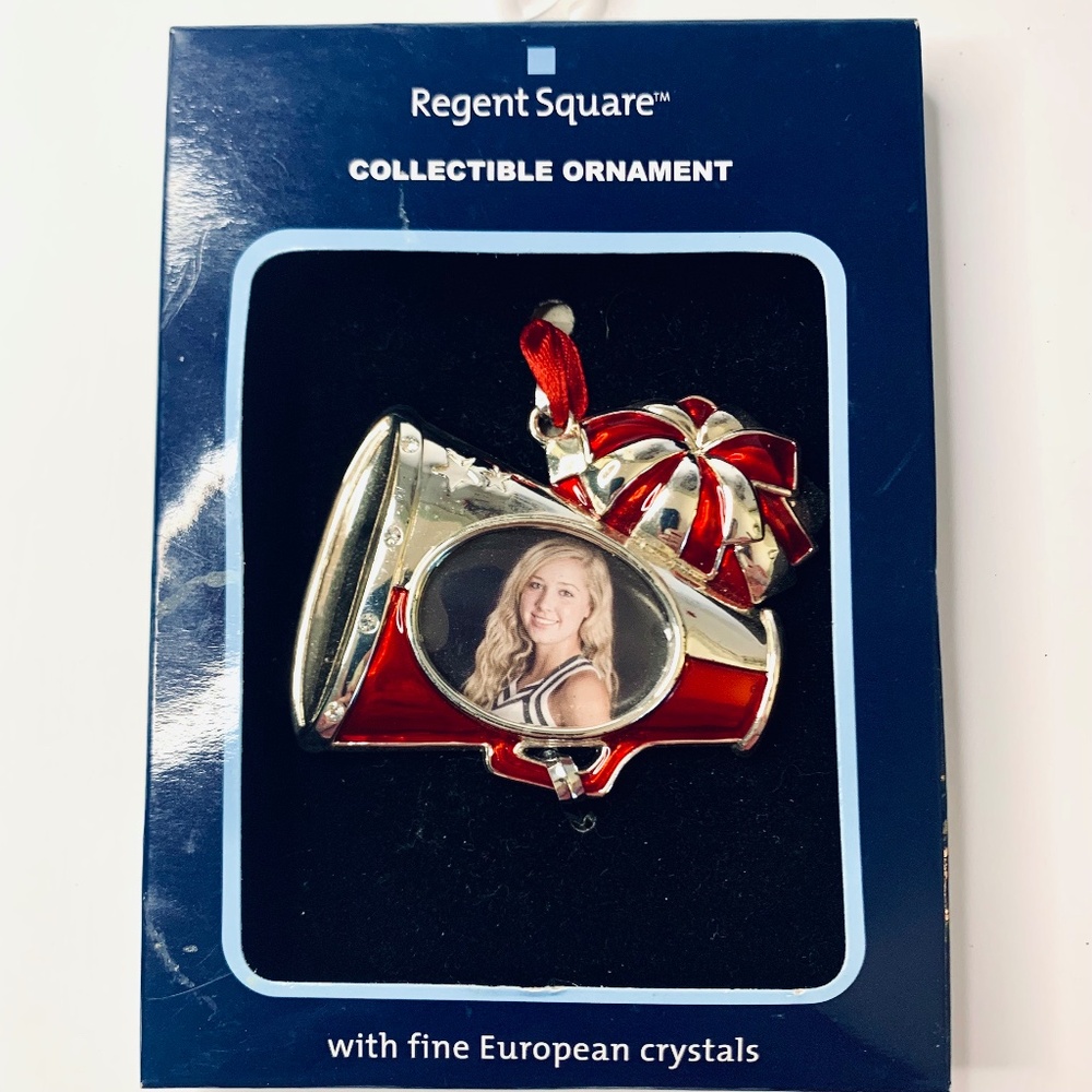 Regent Square Collectible Christmas Holiday Cheerleader Megaphone red ornament - Picture 1 of 7